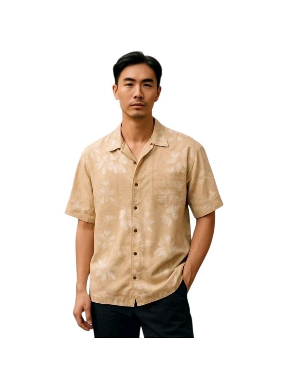 TOMMY Bahama 100% Silk Hawaiian Island Button Down Short Sleeve Shirt Size XL